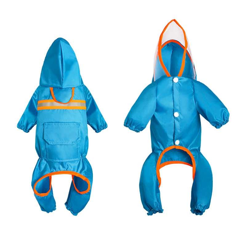 Pu Translucent orange blue red black pet raincoat