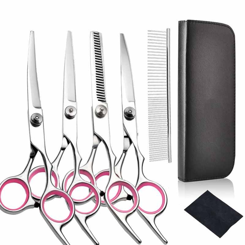 6 inch and 7 inch four scissors in set with one comb