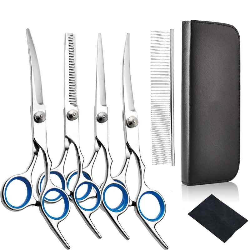 6 inch and 7 inch four scissors in set with one comb