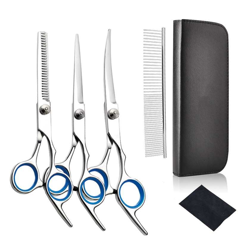 6 inch and 7 inch three scissors in set with one comb