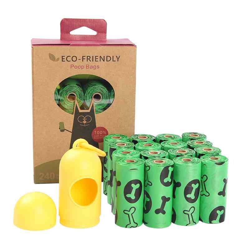 16 rolls degradable pet waste collection bag with dispenser