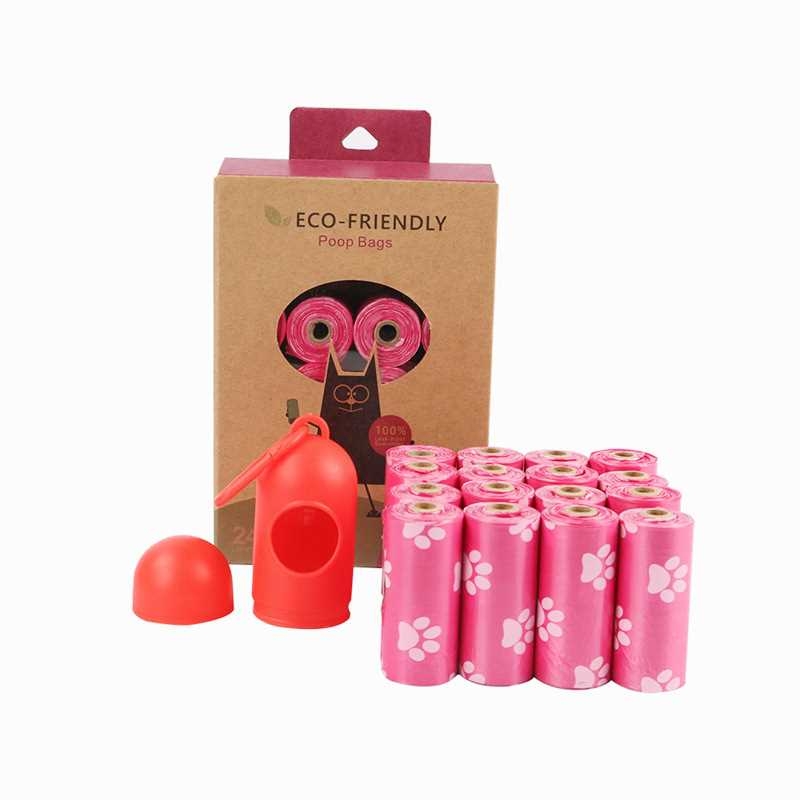 16 rolls degradable pet waste poop bag with dispenser