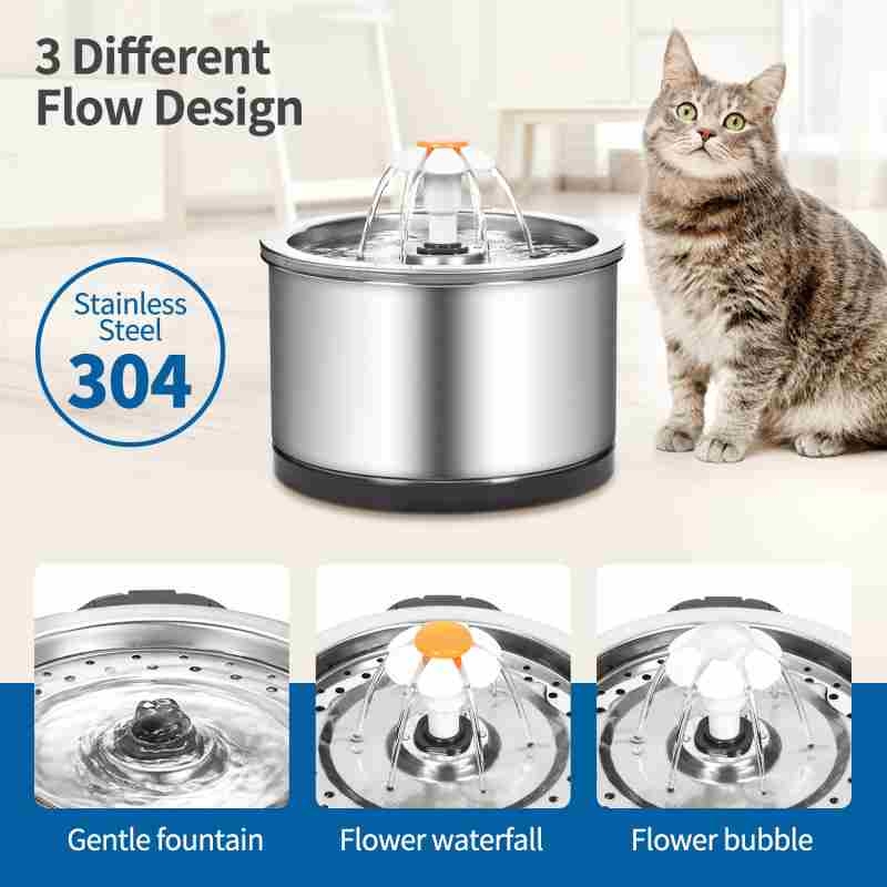 2.5L stainless steel automatic circulating pet water dispenser