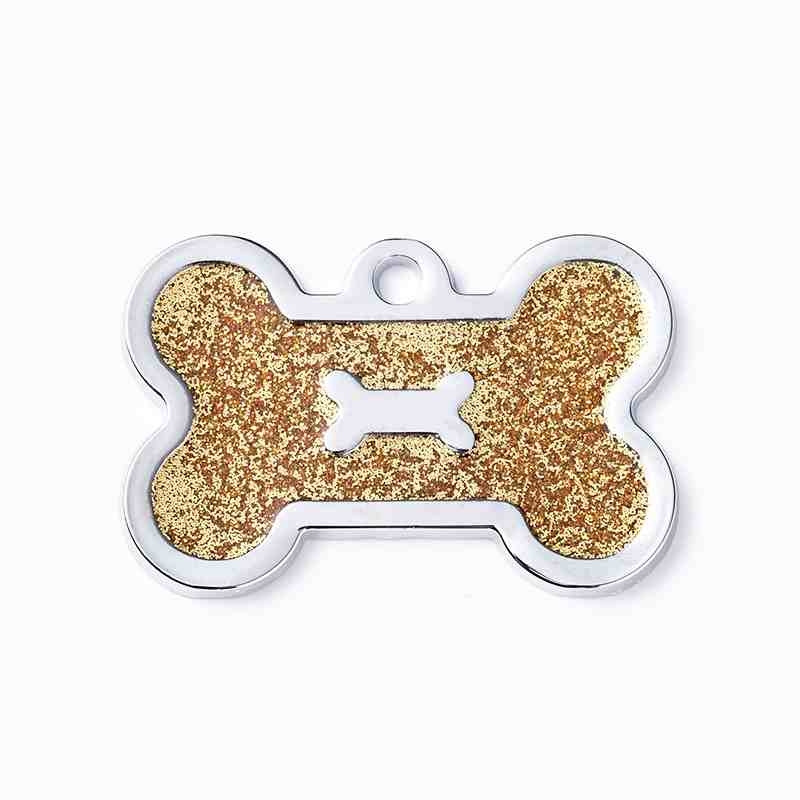 Wholesale bone shaped glitter pet tag