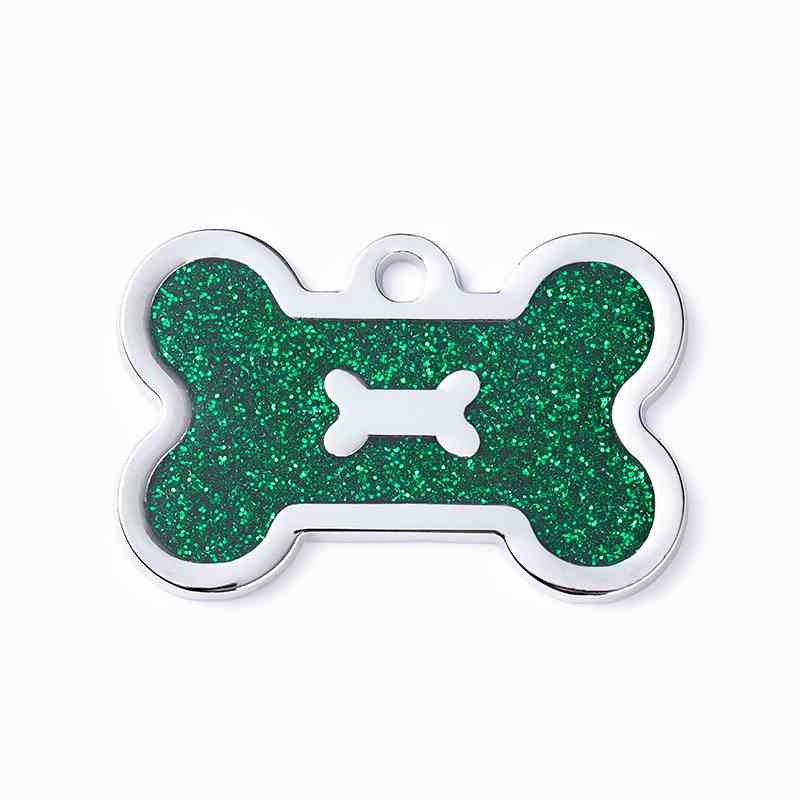 Wholesale bone shaped glitter pet tag