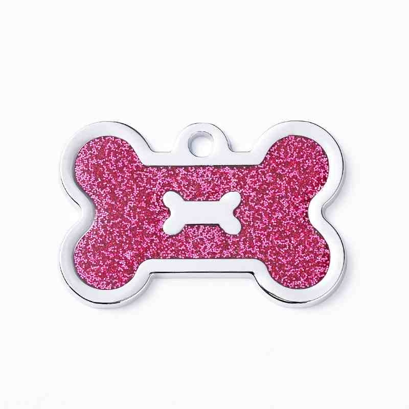 Wholesale bone shaped glitter pet tag