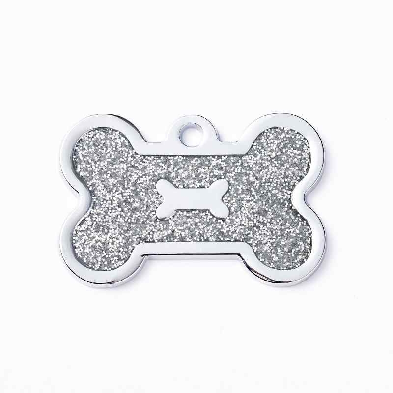 Wholesale bone shaped glitter pet tag