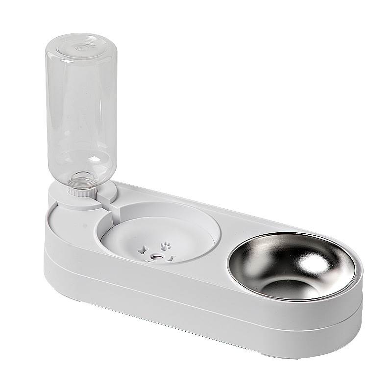 Food and water all-in-one pet bowl