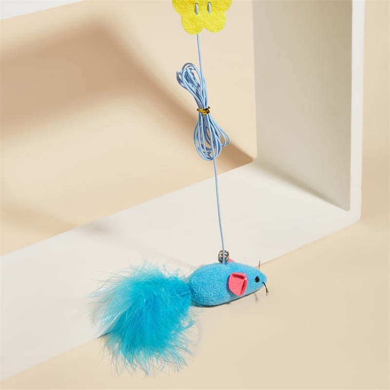 Cat toy hanging in the form of a dragonfly bird