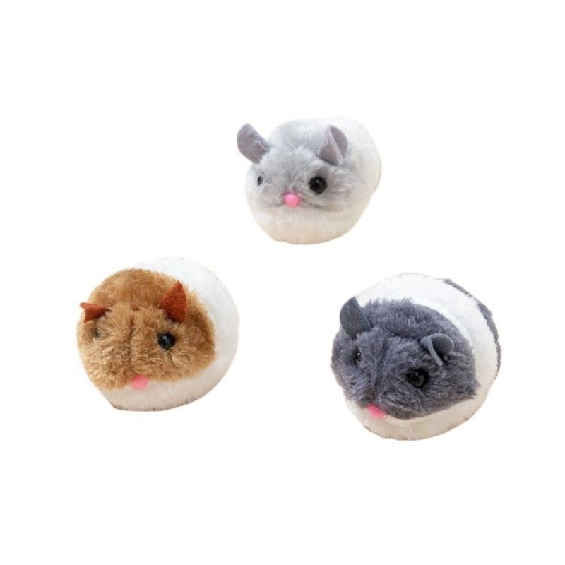 Pull rope vibrating plush mouse shape toy