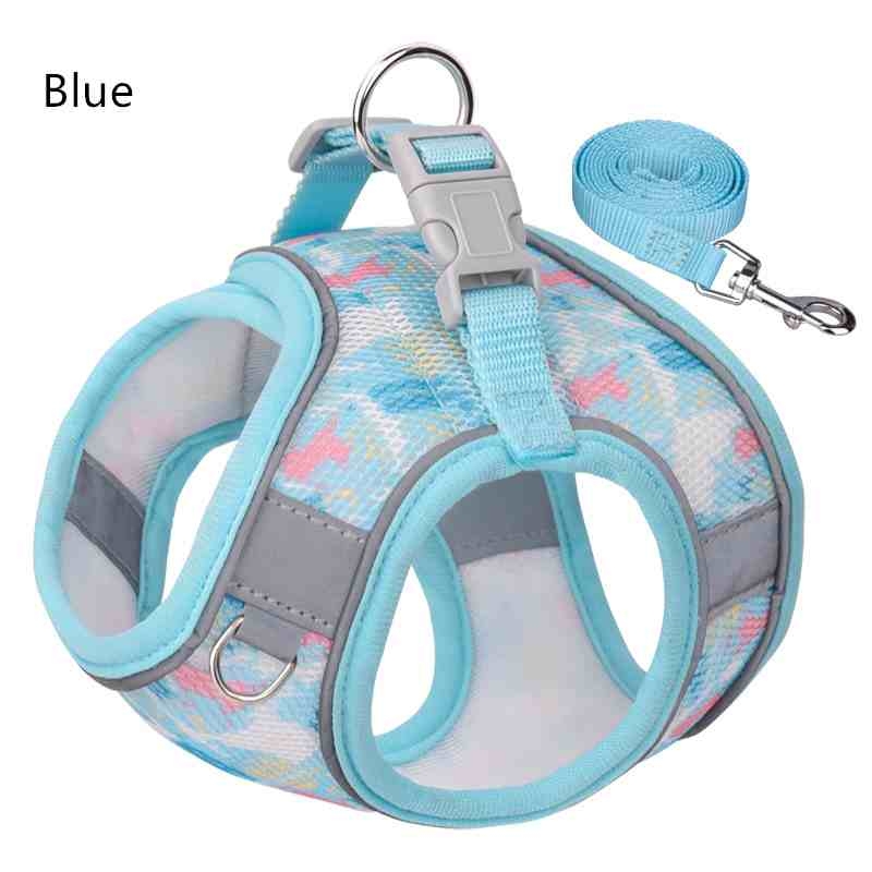 Reflective breathable vest-style pet chest strap