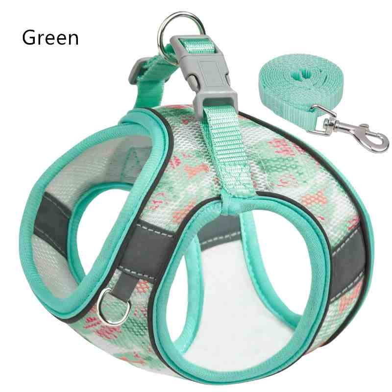 Reflective breathable vest-style pet chest strap