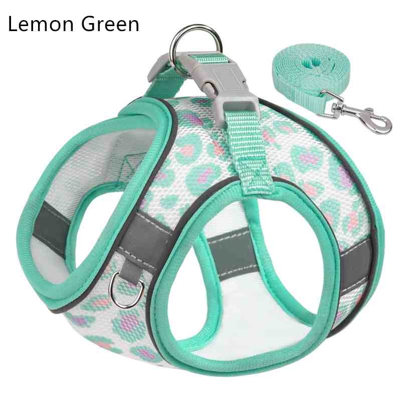 Reflective breathable vest-style pet chest strap