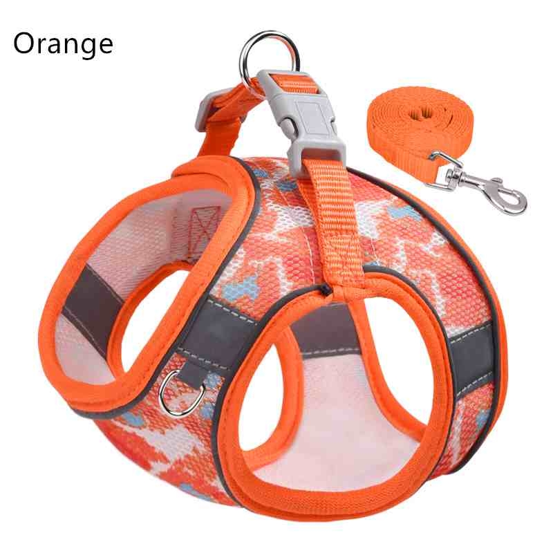 Reflective breathable vest-style pet chest strap