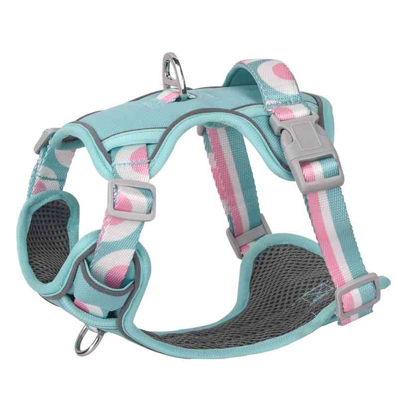 Reflective medium and large printed pet harness