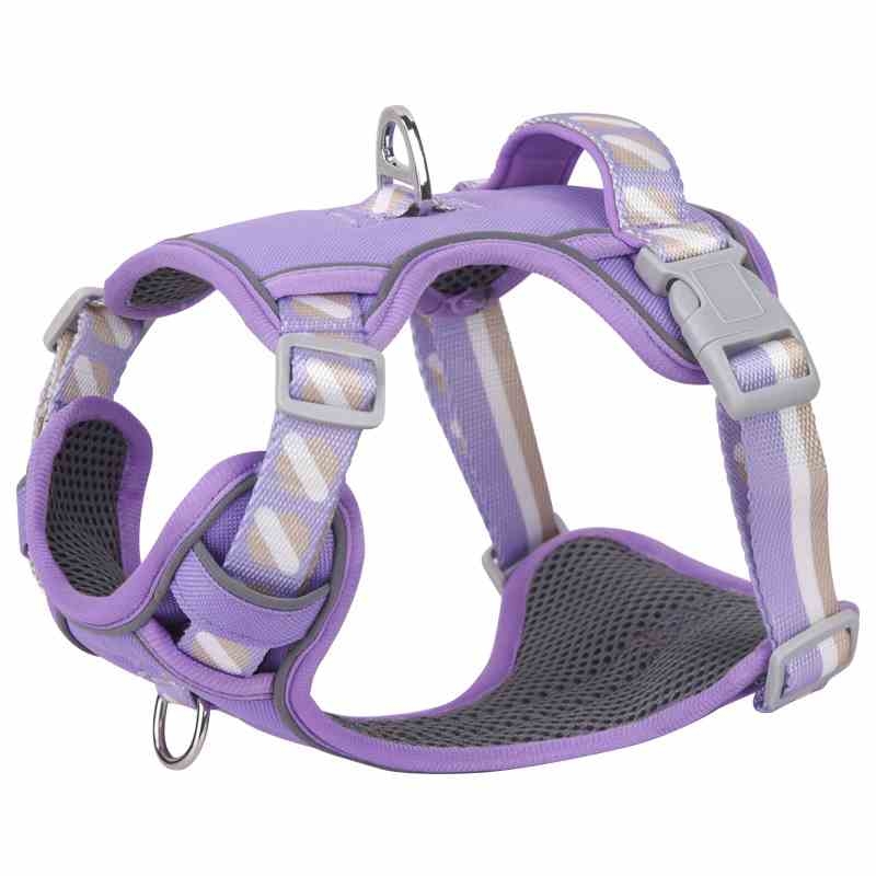 Reflective medium and large printed pet harness